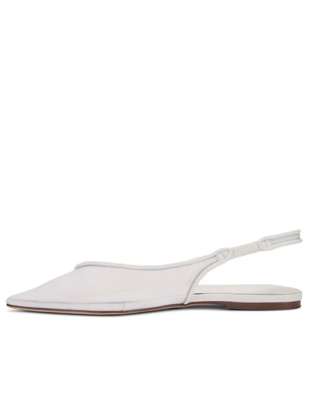 Tony Bianco White Slingback Pointed-Toe Flats